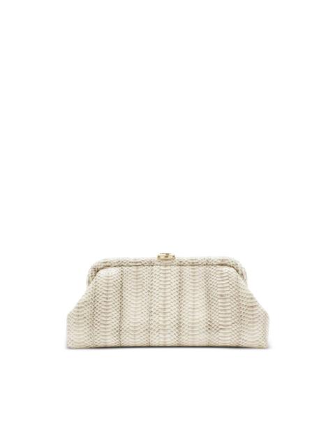 JIMMY CHOO Skylar snakeskin-effect clasp clutch bag