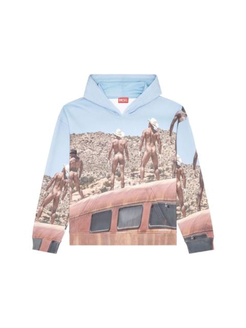 x ToFF photograph-print organic cotton hoodie