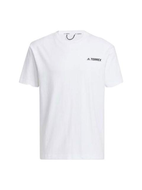 adidas Terrex U Trx Logo T Outdoor Sports Short Sleeve White T-Shirt HM3548