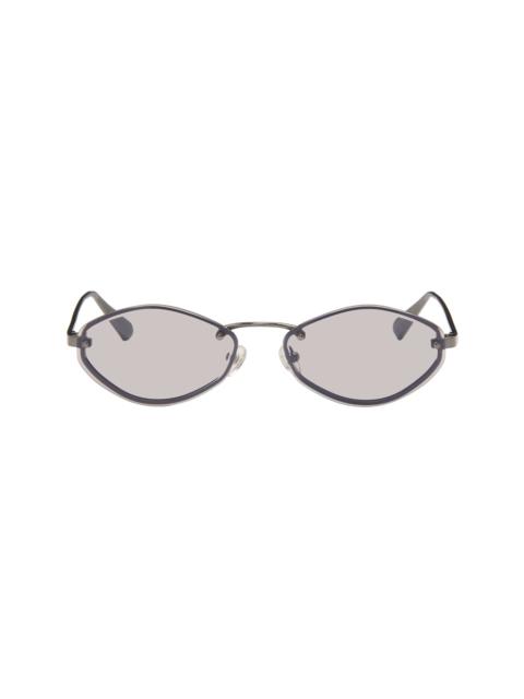 JACQUEMUS Gunmetal Linda Farrow Edition 'The Bellini' Sunglasses