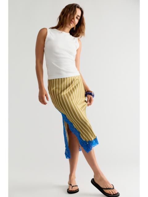 FREE PEOPLE Bias Behavior Stripe Midi Skirt