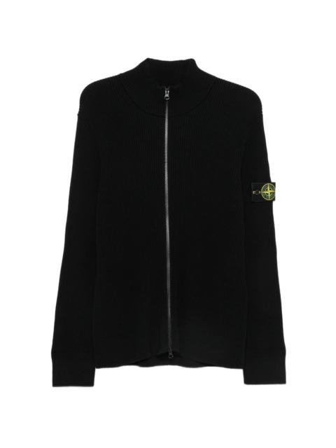 Stone Island logo-patch ribbed-knit sweater