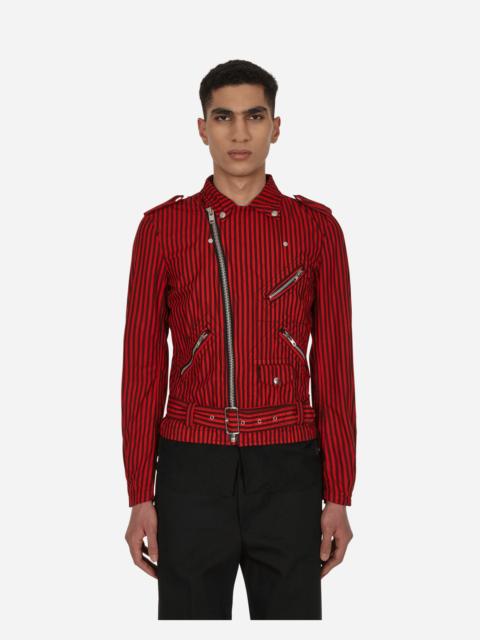 Comme des Garçons SHIRT Stripe Biker Jacket Red