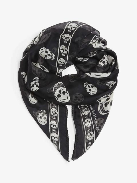 Alexander McQueen Skull print silk scarf