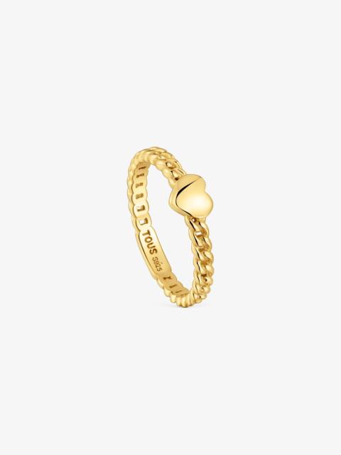 TOUS Small 18K gold vermeil heart Ring Bold Motif