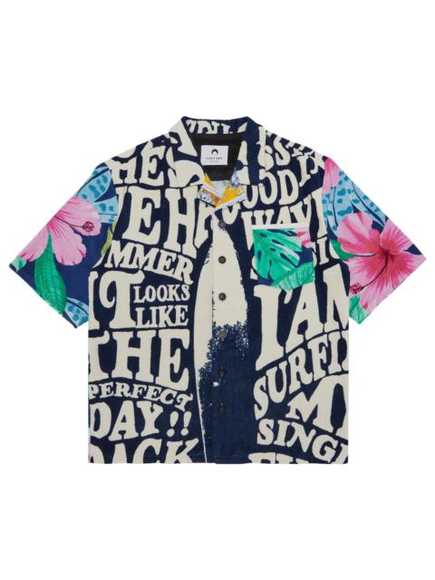 Marine Serre Regenerated Jersey Jacquard Towels Bowling Shirt 'Multicolor'