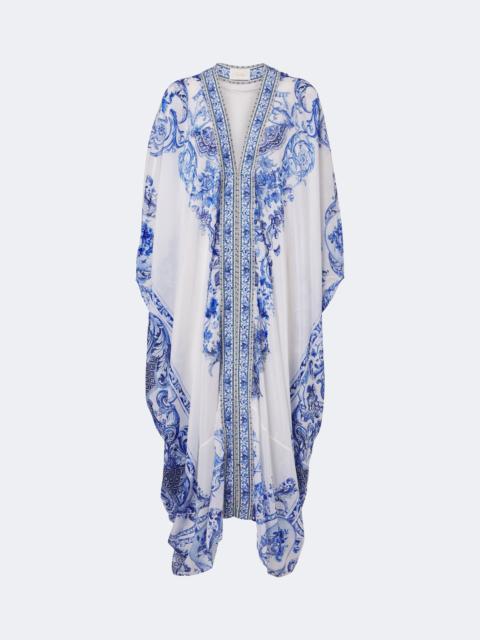 CAMILLA Embellished printed cotton and silk kaftan