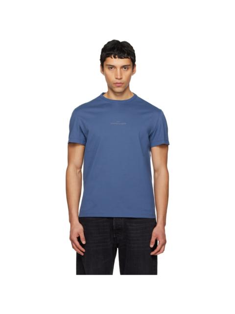 Maison Margiela Blue Distorted Logo T-shirt