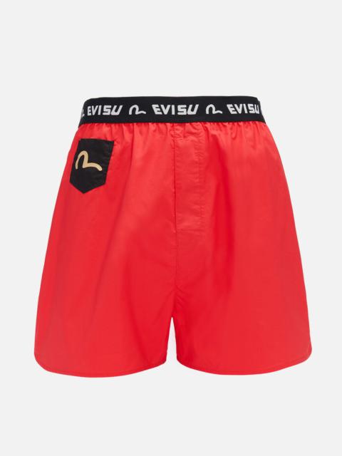 EVISU RIBBON OVERLAPPING DAICOCK AND SEAGULL PRINT BOXER SHORTS