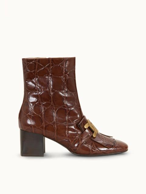 Tod's KATE ANKLE BOOTS IN LEATHER - BROWN