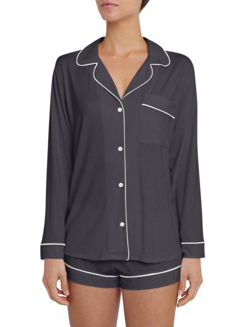 eberjey Women's Gisele 2-Piece Piped Pajama Set - Graphite