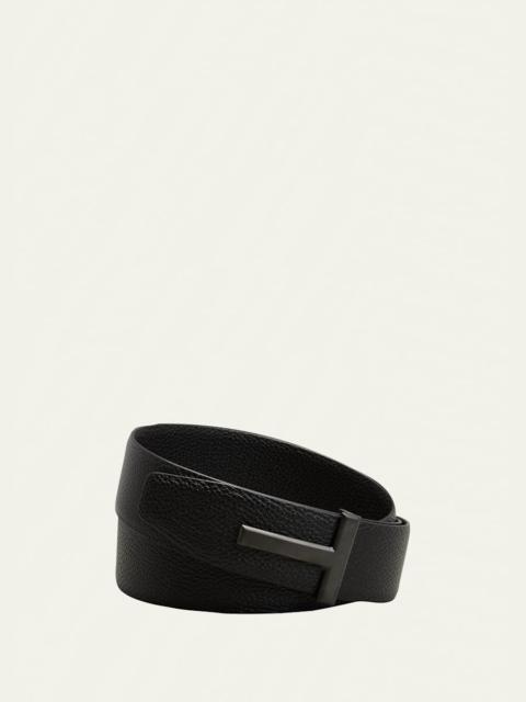 TOM FORD Men's Reversible T-Buckle Leather Belt, 40mm