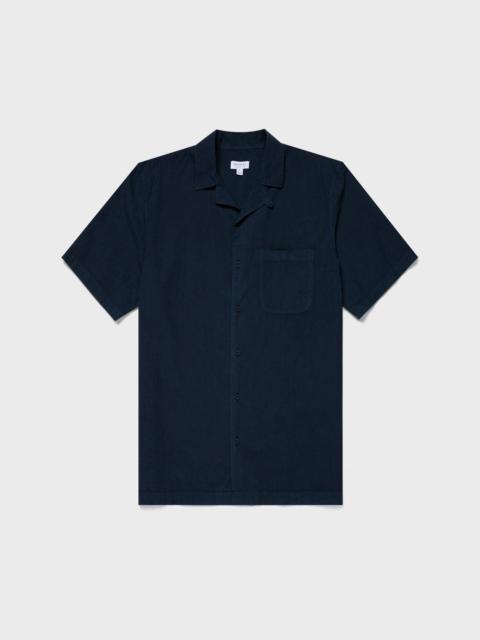 Sunspel Seersucker Camp Collar Shirt