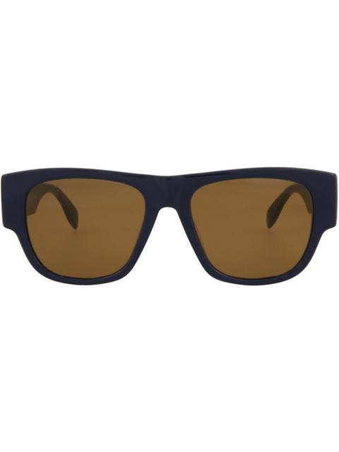 Alexander McQueen Alexander McQueen Square-Frame Acetate Sunglasses Blue Blue Brown (AM0328S-30011474-004)