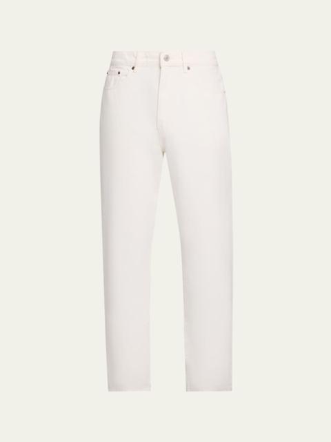 JEANERICA Men's White Denim Loose-Fit Jeans