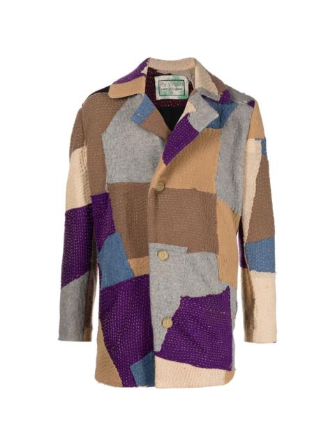 By Walid Jacob patchwork wool coat