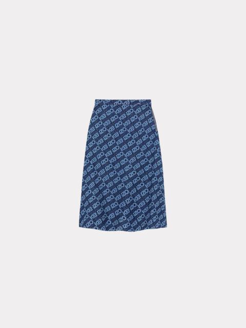 KENZO Monogram long denim skirt