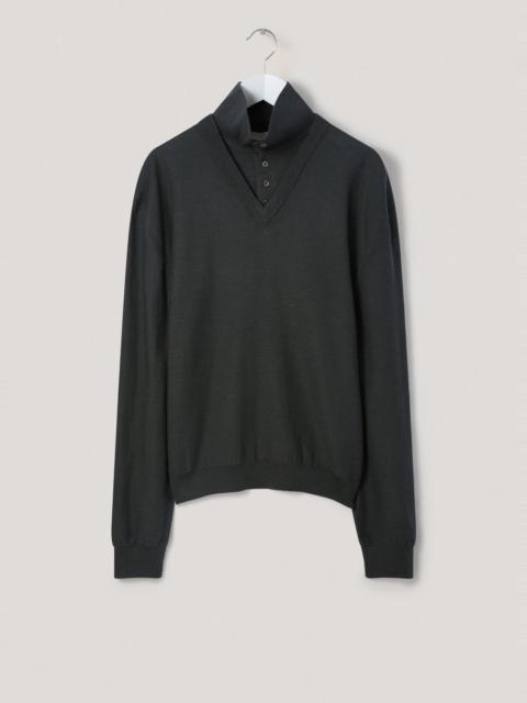 トップス 22aw Lemaire trompe-l'oeil polo shirt Lemaire TROMPE L'OEIL POLO SHIRT MERINO BLEND | REVERSIBLE
