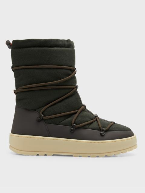 Loro Piana Men & apos;s Cashmere Drawcord Winter Boots