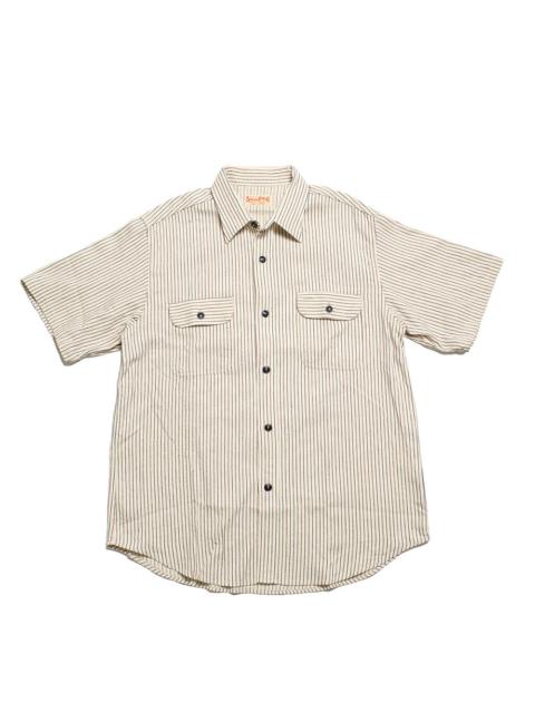 SUGAR CANE DOBBY STRIPE S/S WORK SHIRT - SC39306