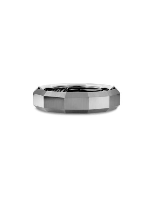 DAVID YURMAN Men's Faceted Band Ring in Grey Titanium - Grey