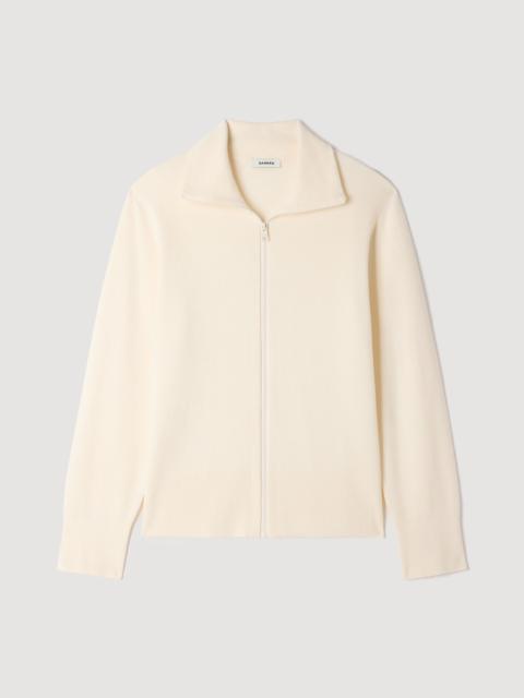 Sandro ZIP-UP WOOL CARDIGAN
