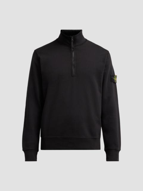 Stone Island Men's Felpa Cotton Quarter-Zip Jacket - Black