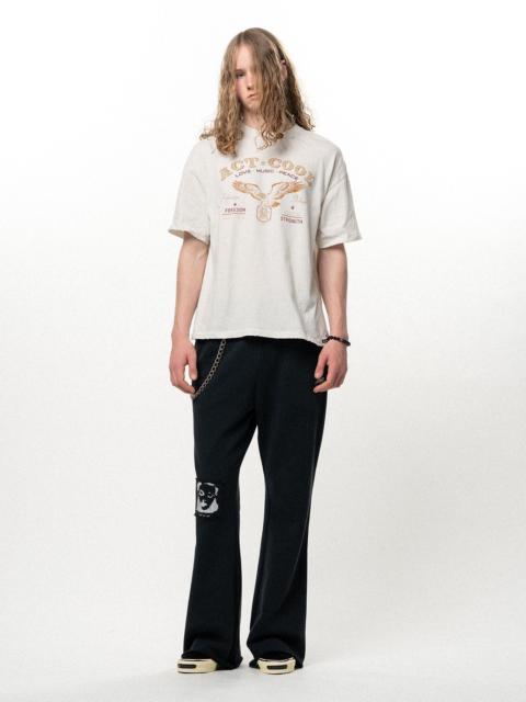 KAMIYA "ACT-COOL Eagle" Distressed T-shirt