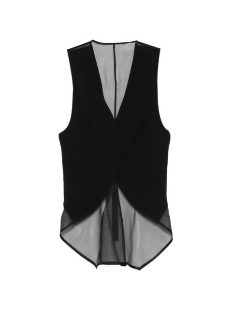 EMPORIO ARMANI sheer-panel waistcoat