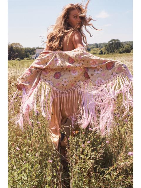 LoveShackFancy Aurelia Fringe Embroidered Top