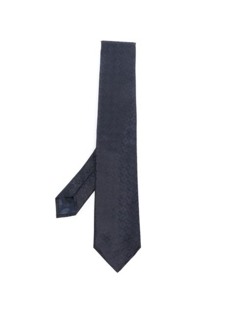 EMPORIO ARMANI logo-jacquard silk tie
