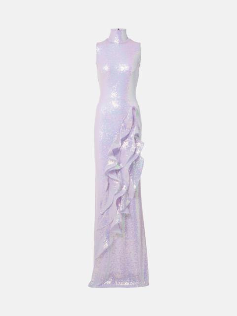 MATICEVSKI Radiella Wave ruffled sequined gown