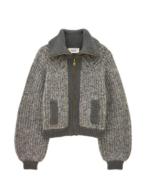 ba&sh cable-knit zip-up jacket
