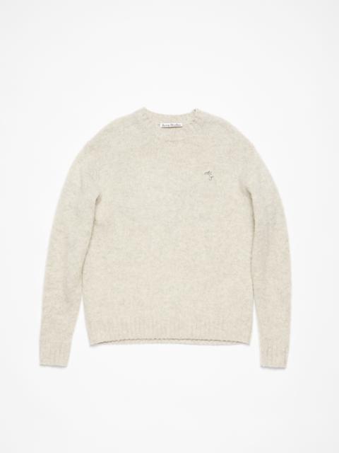 Crew neck wool jumper - Light Grey Melange