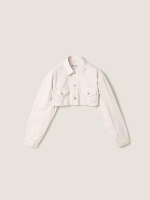 Miu Miu Cropped white denim jacket