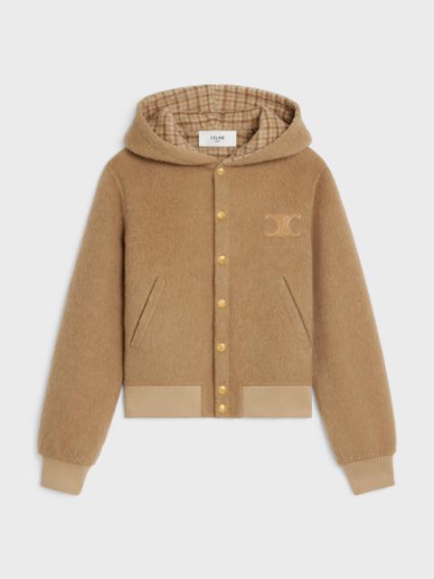 CELINE hooded teddy jacket in double face llama