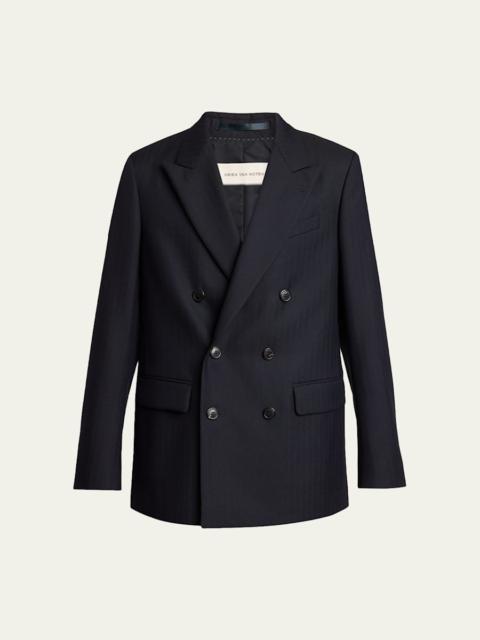 Dries Van Noten Men's Buforden Double-Breasted Wool Jacket
