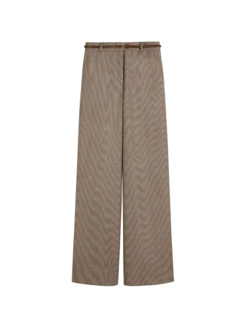 Max Mara checked belted tailored trousers