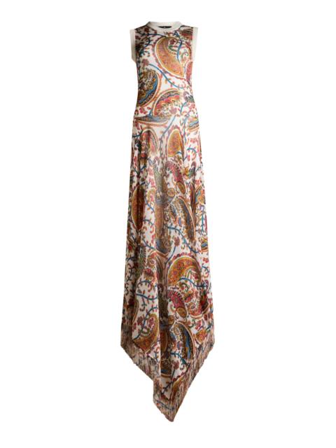 Etro Fringed Knit Maxi Dress multi