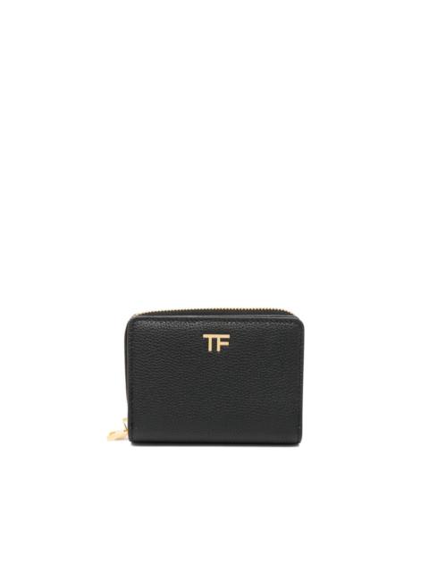 TOM FORD logo-lettering pebbled leather wallet