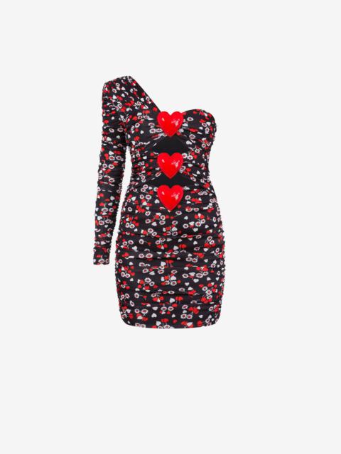 Moschino ALL-OVER HEARTS ORGANZINE DRESS