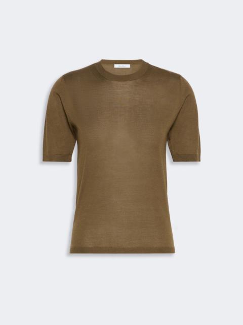 Max Mara ACETI Stockinette-stitched cashmere and silk sweater - KAKI