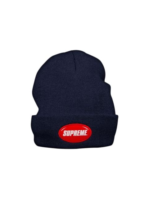 Supreme Rubber Patch Beanie 'Navy'