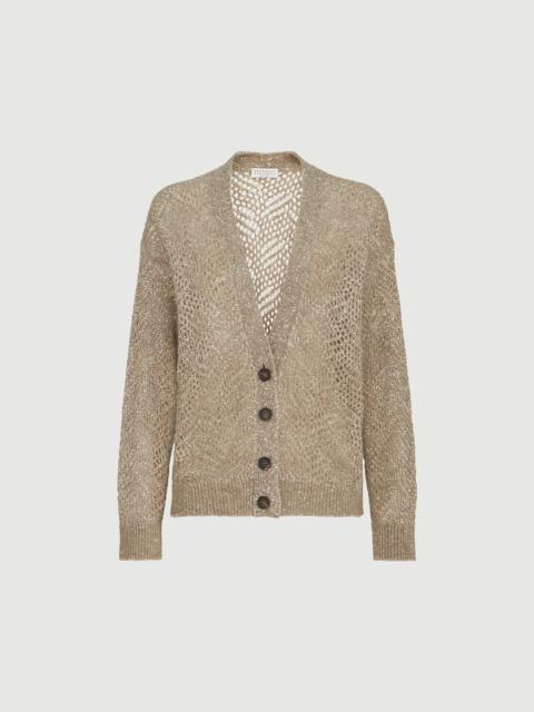 Brunello Cucinelli Dazzling abstract leaf cardigan in mohair and wool