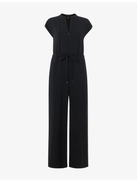 WHISTLES V-Neck Short-Sleeve Woven Jumpsuit
