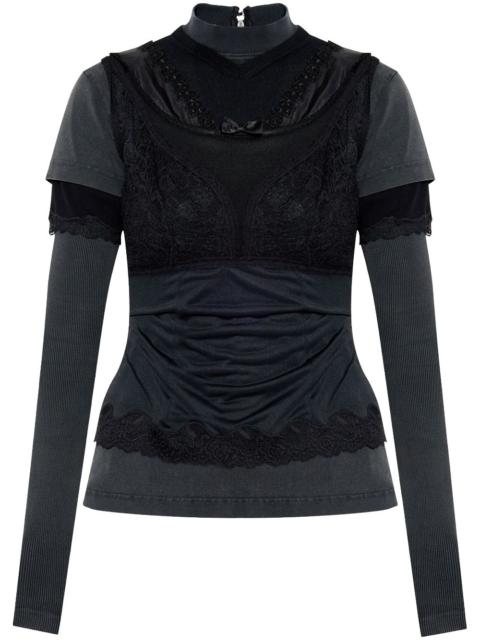 BALENCIAGA Women's Layered Top 에 검정