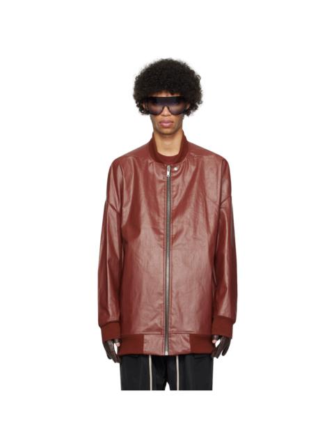 Rick Owens Brown Coated Denim Bomber Jacket