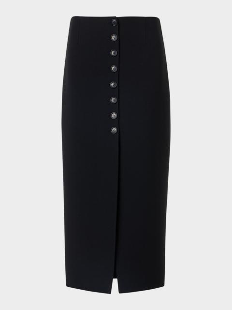 AKRIS Wool Buttoned Midi Pencil Skirt