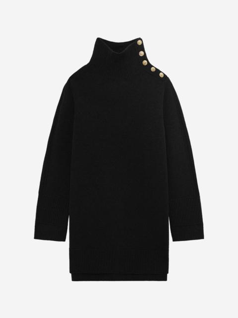 The Kooples SHORT DRESS IN BLACK WOOL