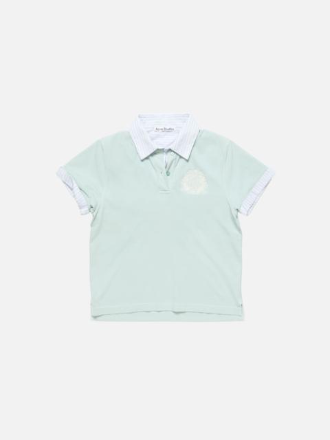 Acne Studios Layered polo shirt with logo - Light blue